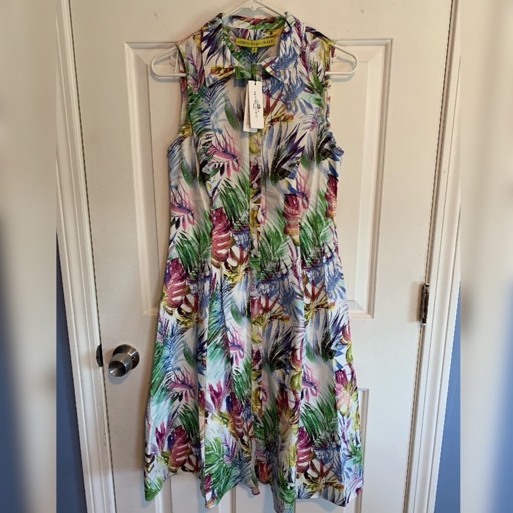 NWT Meredith Banzhoff sleeveless shirtdress